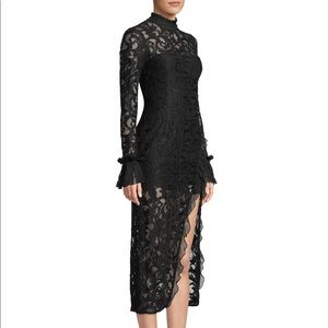 Alexis Fala Lace Midi Black Dress M 4 6
